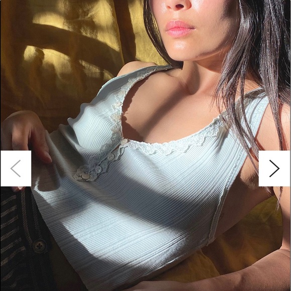 Urban Outfitters Tops - UO Claire Lace Trim Henley Tank Top